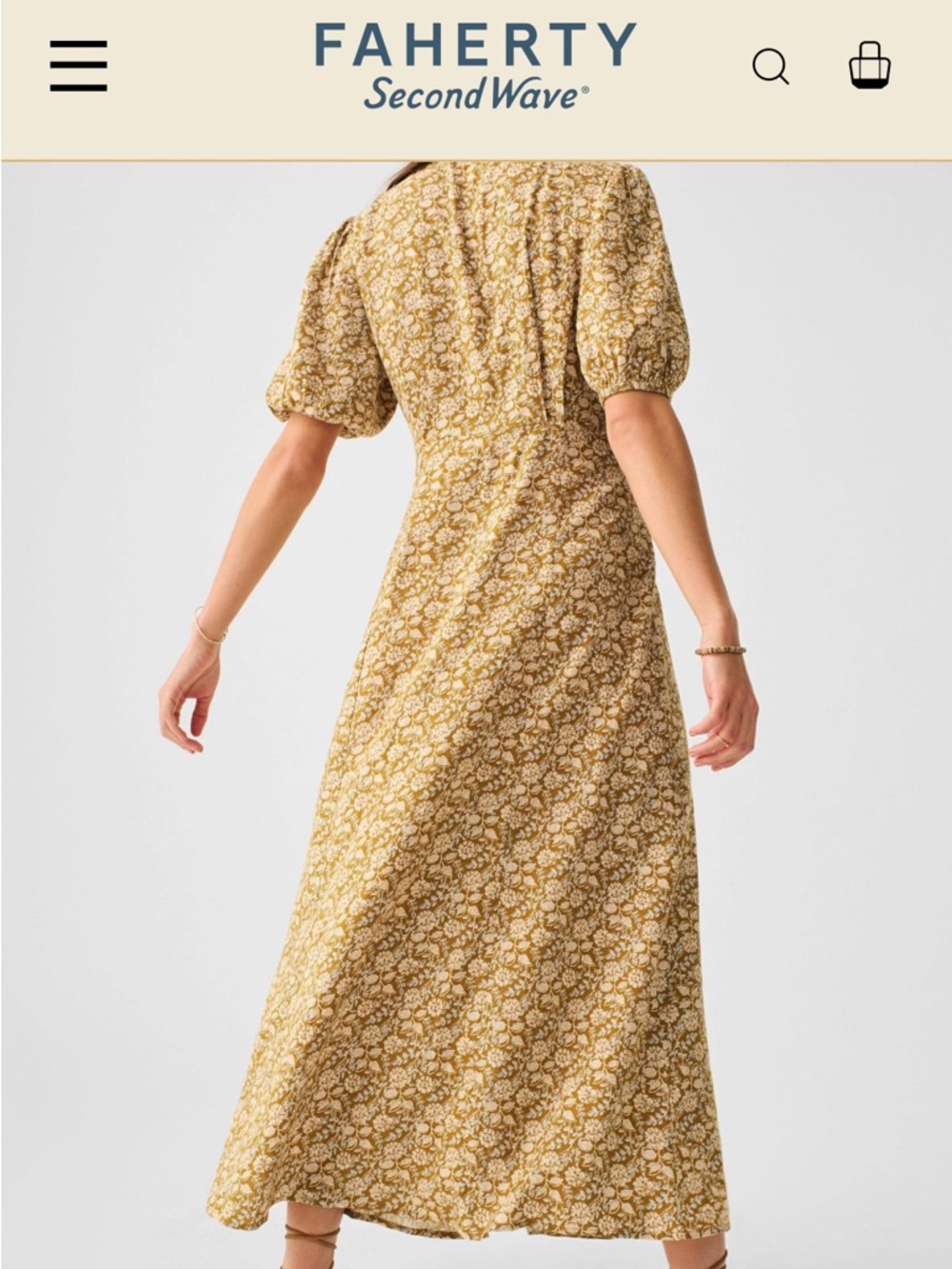 Faherty Havana Dress in Golden Theodora Floral - Picture 3 of 9